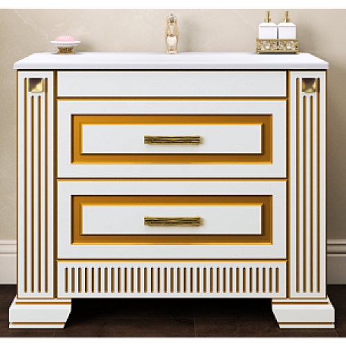 Комплект мебели ОНИКС 100 Белый глянцевый с золотой патиной - фото 4 - id-p53673011