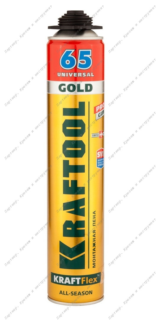 (41194) Пена KRAFTOOL Goldkraft GOLD PRO 65 профессиональная полиуретановая, для монтажного пистолет