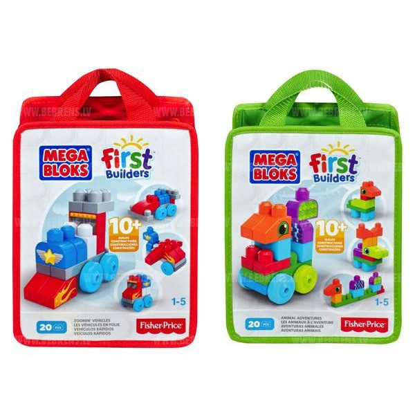Mattel Mega Bloks CYP72 Мега Блокс Мой первый конструктор 80 деталей + Конструктор Маленькие строители CNH08