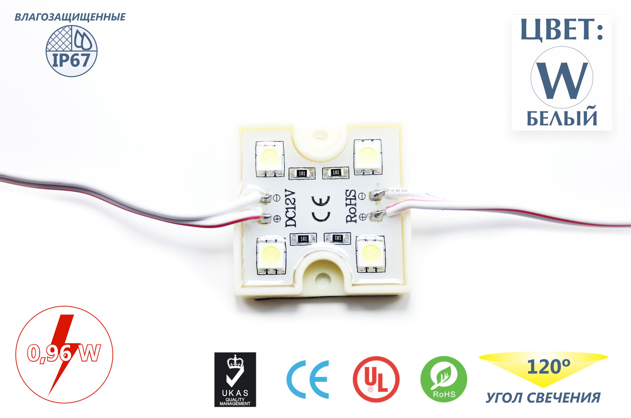 Светодиодные модули FT3535W4SMD5050 (IP67) 0,96W, цвет - белый