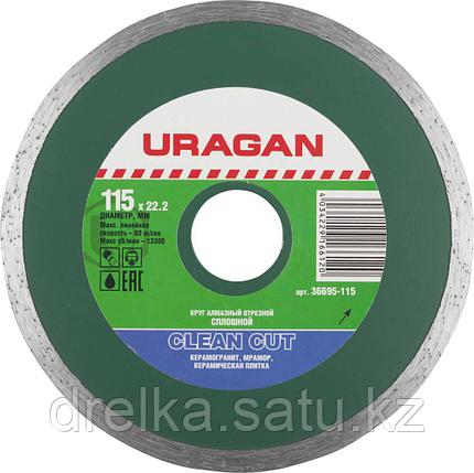 Круги отрезные алмазные URAGAN сплошные, влажная резка, фото 2