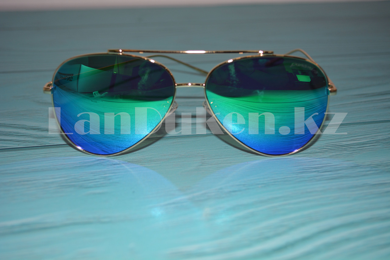 Поляризационные солнцезащитные очки Panamera в тонкой оправе с линзами хамелеон Золото, Зеленый - фото 4 - id-p53218101