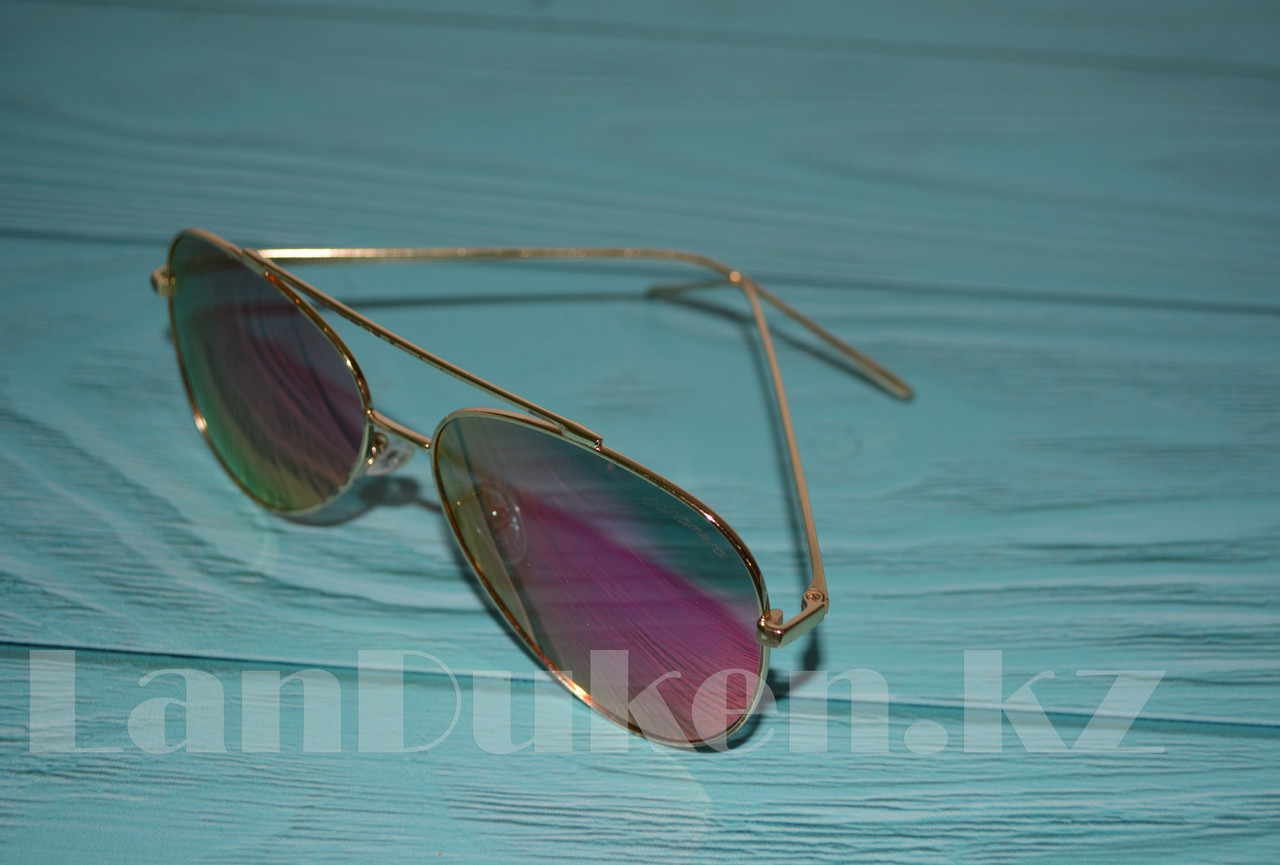 Поляризационные солнцезащитные очки Panamera в тонкой оправе с линзами хамелеон Золото, Розовый - фото 3 - id-p53218102