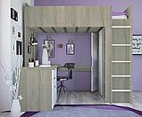 Кровать-чердак Polini Simple с письменным столом и шкафом вяз-белый, фото 3