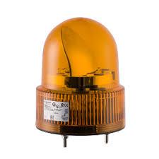 Оранжевая вращающая  лампа маячок, 24 В пер./пост. тока, IP 23, монтажный диаметр 120мм