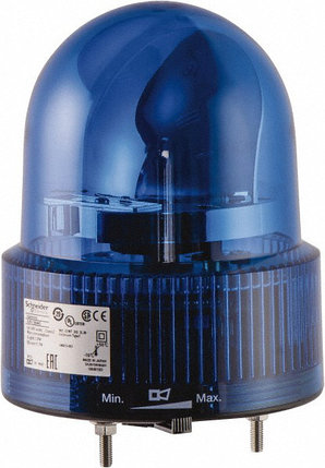 Синяя вращающая лампа маячок, 12 В пер./пост. тока,  IP 23, монтажный диаметр 120мм, фото 2
