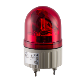 Красная вращающая лампа маячок,12 В пер./пост. тока, IP23, Монтажный диаметра 84мм, фото 2
