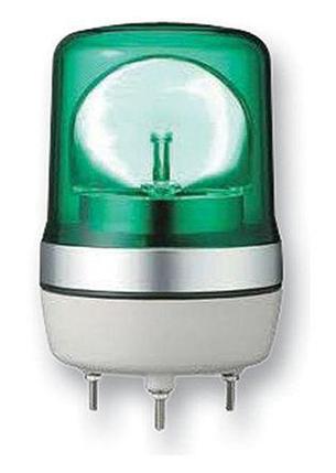 Зелёная вращающая лампа маячок,12 В пер./пост. тока, IP23, Монтажный диаметр 106мм, фото 2