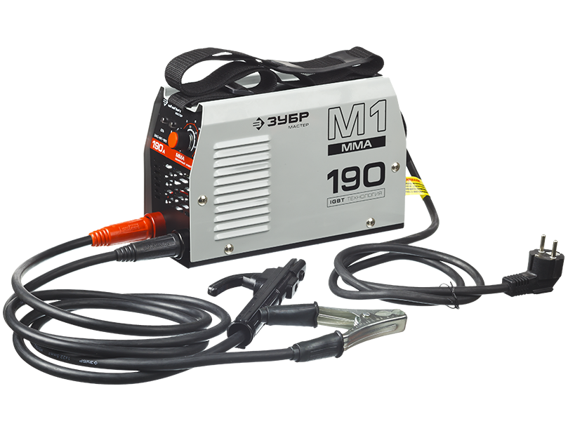 (ЗАС-М1-190) Инвертор сварочный, ЗУБР ЗАС-М1-190, 190А, MMA, IGBT, ПВ 30%, принудительный обдув, Форсаж дуги