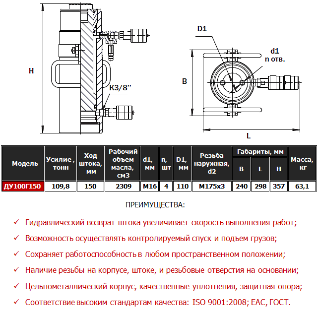 гидродомкрат 100т