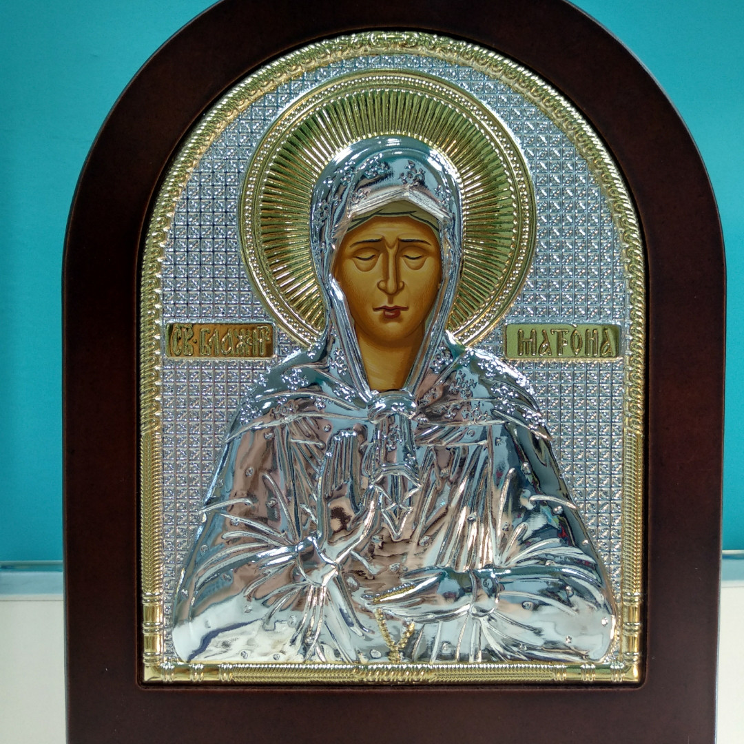 Икона Матроны, плакирована серебром 999° 👼