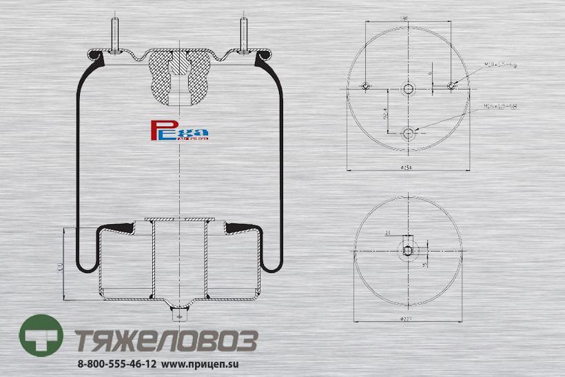Пневморессора VOLVO (со стальным стаканом) 20554761 (P10.6609.C)