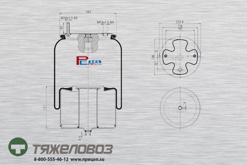 Пневморессора VOLVO (со стальным стаканом) 20452136 (P10.4760.C)