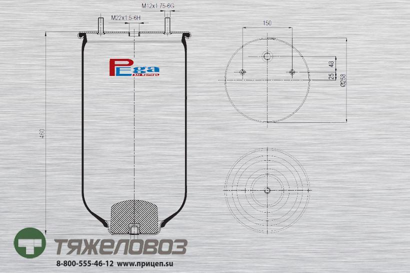 Пневморессора SAF (без стакана) P10.2619.S