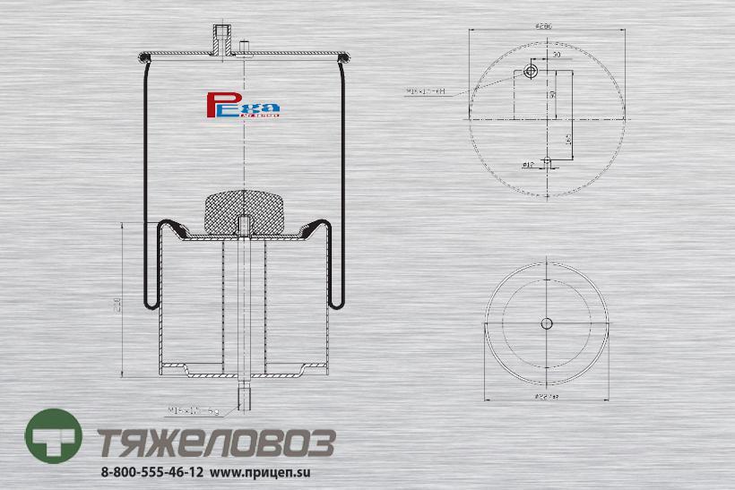 Пневморессора RENAULT (с металлическим стаканом) 20726768 (P10.4912.C13)