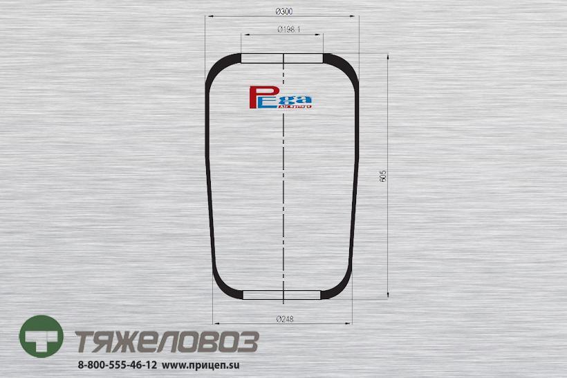 Пневморессора BPW 0220024300 (P10.1774.R)