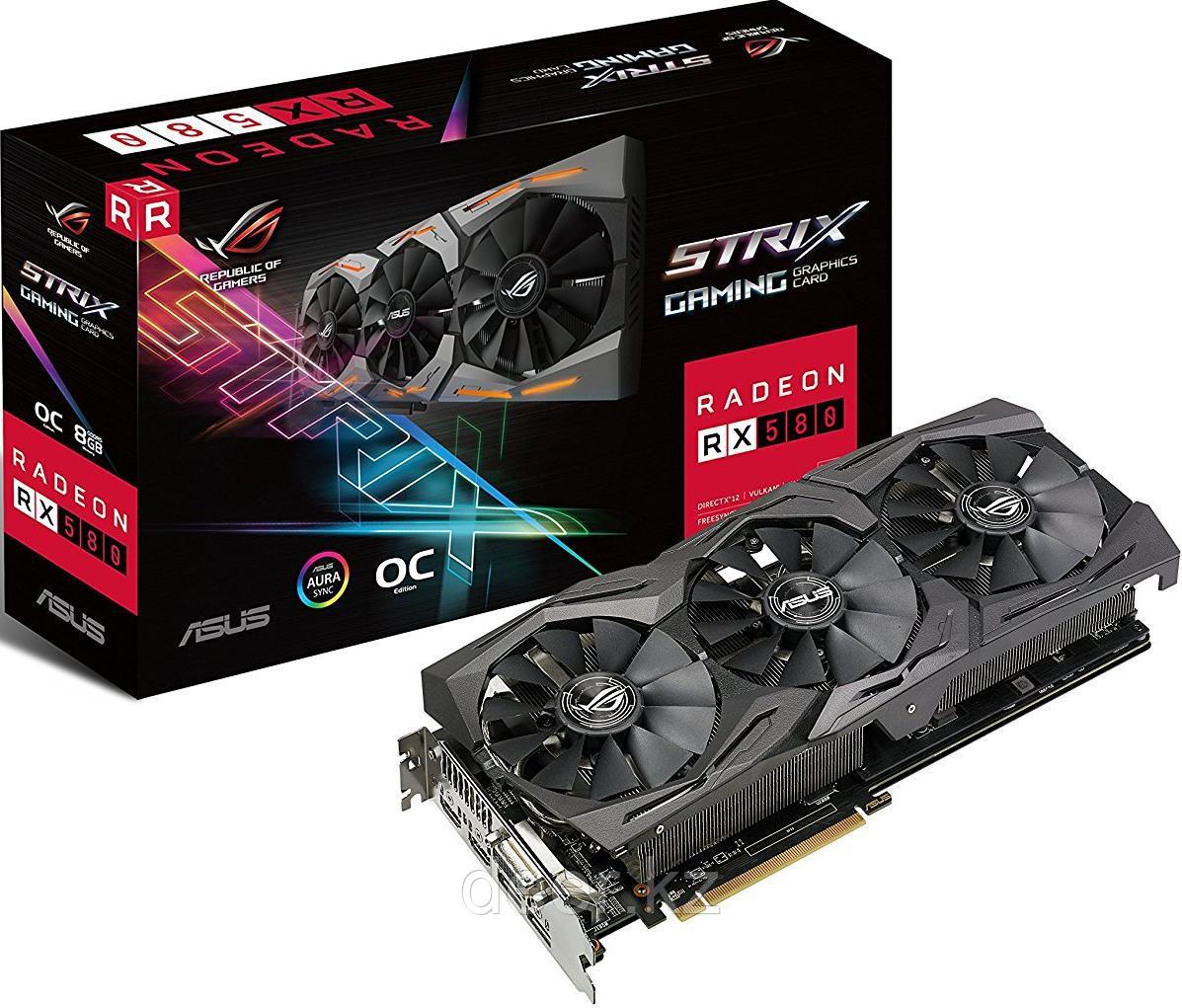 Видеокарта 8Gb  PCI-E  DDR5 ASUS ROG-STRIX-RX580-O8G-GAMING