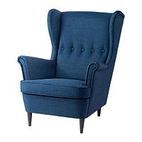 Кресло с подголовником СТРАНДМОН темно-синий ИКЕА, IKEA