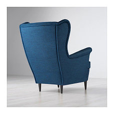 Кресло с подголовником СТРАНДМОН темно-синий ИКЕА, IKEA, фото 3
