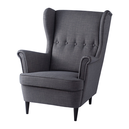 Кресло с подголовником СТРАНДМОН тёмно-серый ИКЕА, IKEA