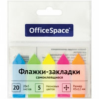 OfficeSpace "Стрелка" жабысқақ бетбелгілері 12 х 45 мм, пластик, 5 цв х 20 парақ