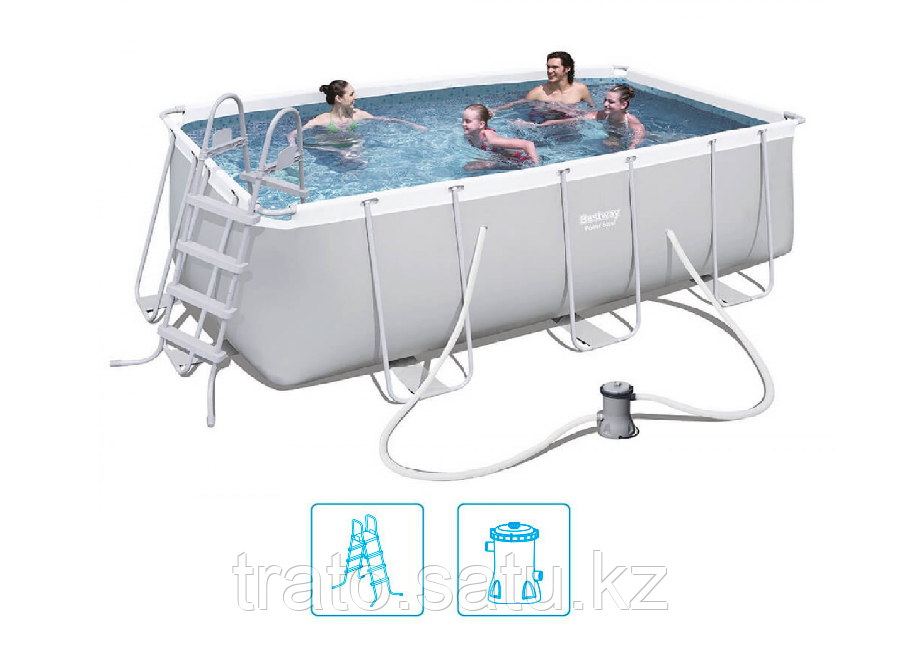 Каркасный бассейн Bestway 412х201х122 с катриджным фильтром и лестницей
