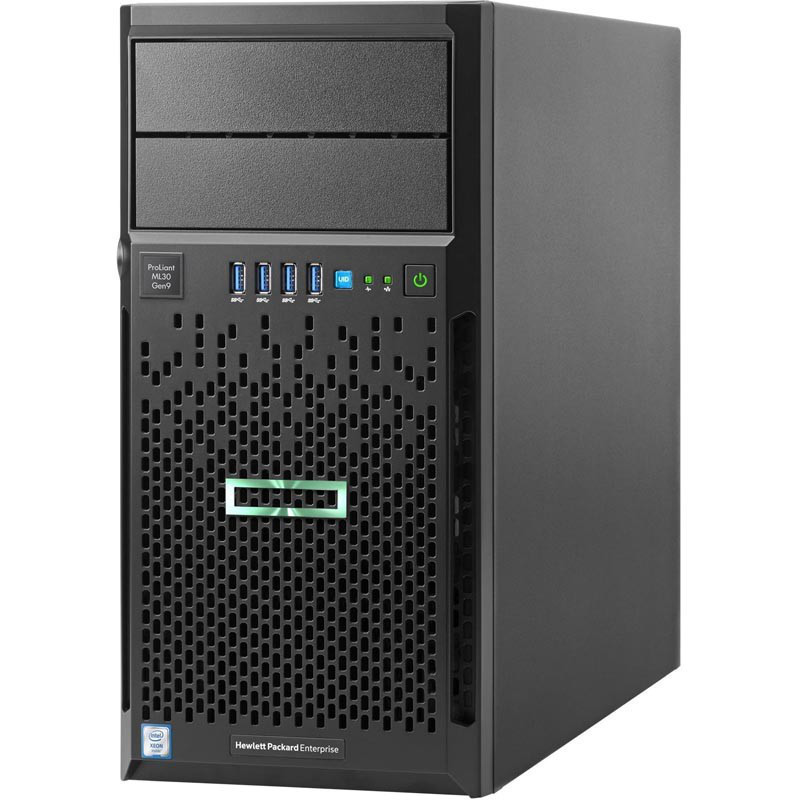Сервер Tower HP ML30 Gen9\E3-1220v6\8Gb\B140i/ZM (RAID 1+0/5/5+0)\2x1TB 6G SATA\(4 LFF 3.5'' HP)\1x350W \2x1G