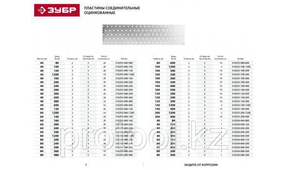 Пластина соединительная, 60х200мм, 20шт, ЗУБР Мастер - фото 3 - id-p53874865