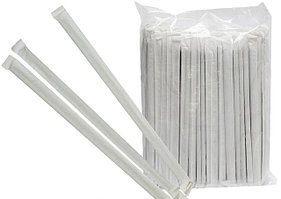 Трубочки д/коктейля 5*210 белые  прямые 500шт/уп 15уп/кор в инд.упаковке