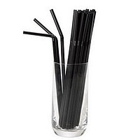 Трубочки д/коктейля 5*240 черные с гофрой 1000шт/уп 12уп/кор