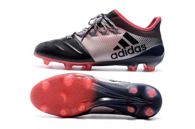 Футбольные бутсы Adidas X 17.1 Leather FG Grey/Red/Black 39-43 - фото 6 - id-p53876956