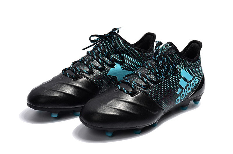 Футбольные бутсы Adidas X 17.1 Leather FG Blue/Black 39-43 - фото 2 - id-p53878534