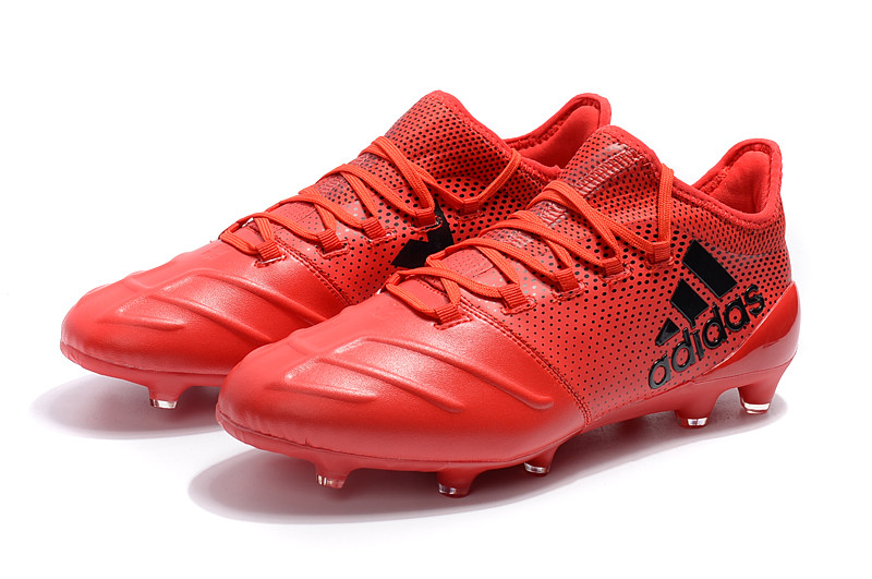 Футбольные бутсы Adidas X 17.1 Leather FG Red/Black 39-43 - фото 2 - id-p53878542