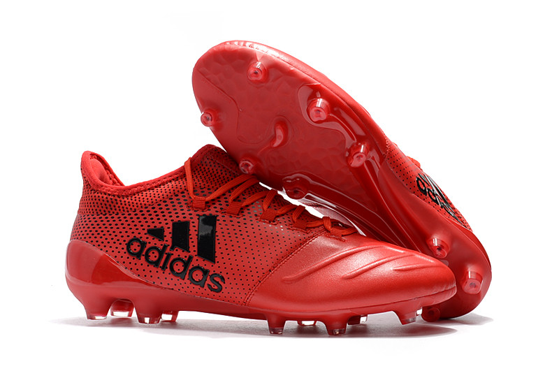 Футбольные бутсы Adidas X 17.1 Leather FG Red/Black 39-43