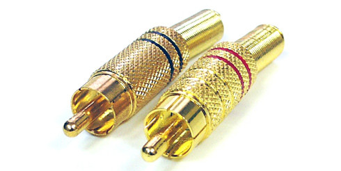 РАЗЪЁМ Штекер RCA Металл GOLD (пайка) Черные/Красные