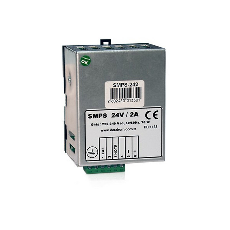Зарядное устройство Datakom SMPS-242 Din Rail (24В 2А монтаж на DIN-рейку)