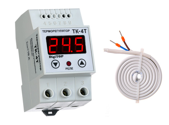 Терморегулятор ТК-4т (+10 40°C, 16А) - фото 1 - id-p53943639