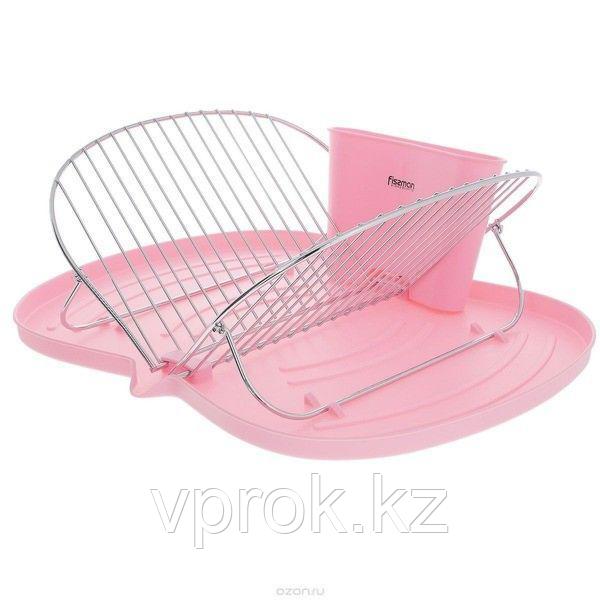 7099 FISSMAN Сушилка для посуды с розовым поддоном 48x36x18 см (хромированное покрытие) - фото 1 - id-p53949555