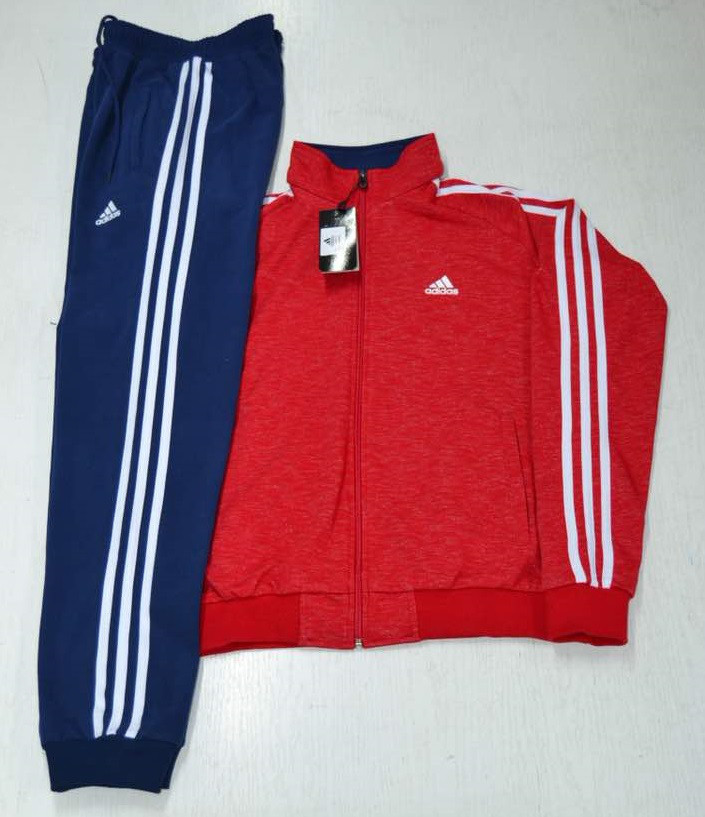 Костюм спортивный мужской Adidas красный меланж/синий - фото 1 - id-p53950381