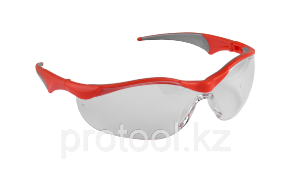 Очки ЗУБР "МАСТЕР" защитные, прозрачные, поликарбонатная монолинза с мягкими двухкомпонентными дужками