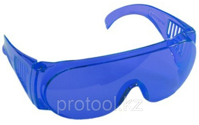 Очки STAYER "STANDARD" защитные, поликарбонатная монолинза с боковой вентиляцией, голубые - фото 1 - id-p53953782
