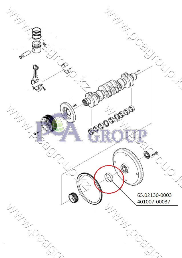 65.02130-0003 401007-00037 Обойма сальника коленвала заднего DOOSAN S220LC-III; DX340LC; DX420LC; DL300; - фото 1 - id-p53697255