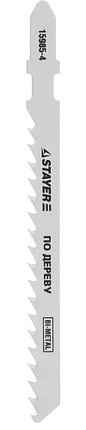 Полотна STAYER "PROFI", T144DF, для эл/лобзика, Bi-Metall, по дереву, ДВП, ДСП, EU-хвост., шаг 4мм, 74мм, 2шт, фото 2