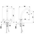 Смеситель для кухни с поворотным изливом LEMARK CONTOUR – LM7404C, фото 2