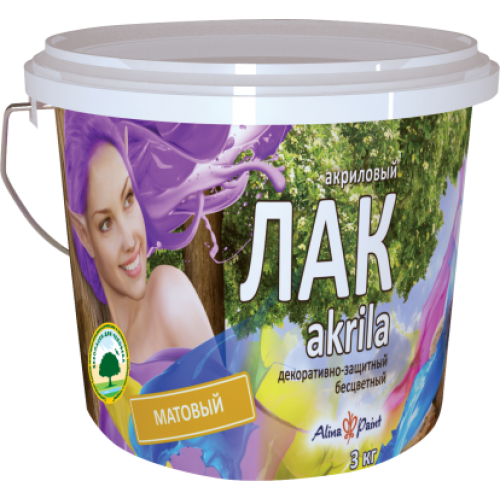 Лак на водной основе матовый Akrila 1 кг  купить в Павлодаре, фото 1