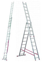 Алюминиевая лестница Corda 3х10 Н=2,8/4,3/6,15м (010407)