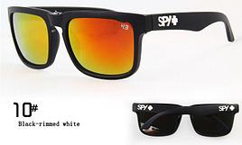 Солнцезащитные очки SPY+  черная оправа, белое лого 