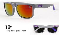 Солнцезащитные очки SPY+ серые с фиолетовым лого