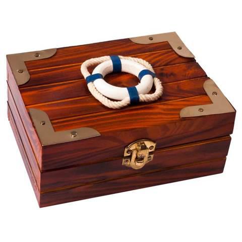 Шкатулка декоративная деревянная «Морские дали» (Спасательный круг) - фото 1 - id-p53999533