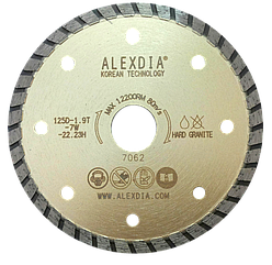 Алмазный диск с кромкой Turbo по граниту 125мм. ALEXDIA